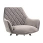 Lot de 2 chaises LINA en tissu velours de qualité, couleur gris