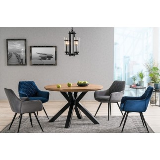Lot de 2 chaises LINA en tissu velours de qualité, couleur gris