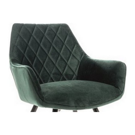Lot de 2 chaises LINA en tissu velours de qualité, couleur vert