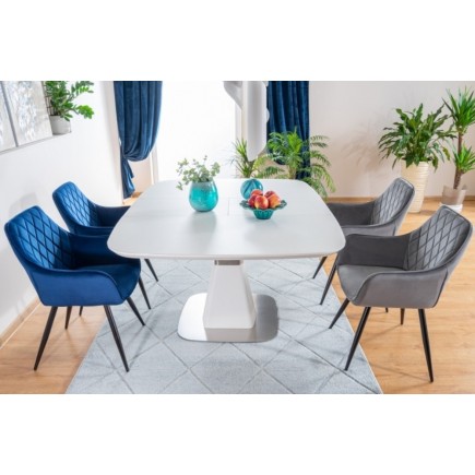 Lot de 2 chaises LINA en tissu velours de qualité, couleur noir