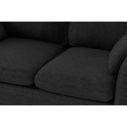 Canapé 2 places en tissu de qualité PANAMA, noir