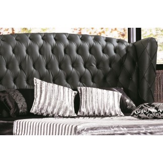 Lit design de luxe PRINCESSE, avec sommier à lattes, noir, 180x200