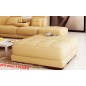 Ensemble de 3 poufs en cuir italien ELIXIR, beige