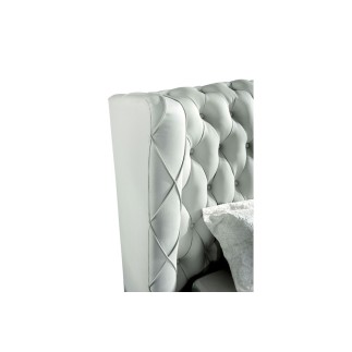 Lit design de luxe PRINCESSE, avec sommier à lattes, blanc 180x200