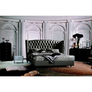 Lit design de luxe PRINCESSE, avec sommier à lattes, gris foncé 140x190