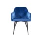 Lot de 2 chaises ELIOS en tissu velours de qualité, couleur bleu