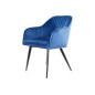 Lot de 2 chaises ELIOS en tissu velours de qualité, couleur bleu