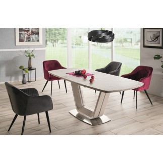 Lot de 2 chaises ELIOS en tissu velours de qualité, couleur noir