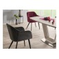 Lot de 2 chaises ELIOS en tissu velours de qualité, couleur gris