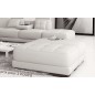 Ensemble de 3 poufs en cuir italien ELIXIR, blanc uni
