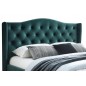 Lit double en tissu velours de qualité ASMA, vert, avec sommier à lattes, 160x200