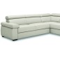 Canapé d'angle convertible en 100% tout cuir italien de luxe 6/7 places ZOOK, blanc cassé, angle gauche