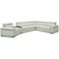 Canapé d'angle convertible en 100% tout cuir italien de luxe 6/7 places ZOOK, blanc cassé, angle droit