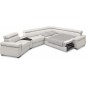 Canapé d'angle convertible en 100% tout cuir italien de luxe 6/7 places ZOOK, blanc cassé, angle droit