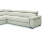 Canapé d'angle convertible en 100% tout cuir italien de luxe 6/7 places ZOOK, blanc cassé, angle droit