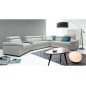 Canapé d'angle convertible en 100% tout cuir italien de luxe 6/7 places ZOOK, blanc cassé, angle droit