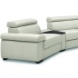 Canapé d'angle convertible en 100% tout cuir italien de luxe 6/7 places ZOOK, blanc cassé, angle droit