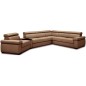 Canapé d'angle convertible en 100% tout cuir italien de luxe 6/7 places ZOOK, marron, angle droit
