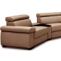 Canapé d'angle convertible en 100% tout cuir italien de luxe 6/7 places ZOOK, marron, angle droit
