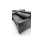 - Canapé d'angle convertible en 100% tout cuir italien de luxe 5 places ERNEST, noir mat, angle gauche