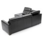- Canapé d'angle convertible en 100% tout cuir italien de luxe 5 places ERNEST, noir mat, angle gauche