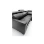 Canapé d'angle convertible en 100% tout cuir italien de luxe 5 places ERNEST, noir mat, angle droit