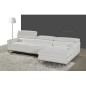 Canapé d'angle en cuir italien 4/5 places YVANA, blanc, angle droit