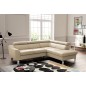 Canapé d'angle en cuir italien de luxe 5 places ASTRIDO, beige, angle droit