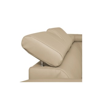 Canapé d'angle en cuir italien de luxe 5 places ASTRIDO, beige, angle droit