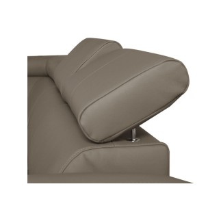 Canapé d'angle en cuir italien de luxe 5 places ASTRIDO, taupe, angle gauche