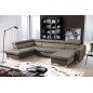 - Canapé d'angle en cuir italien de luxe 7/8 places ASTOVIA, taupe, angle gauche