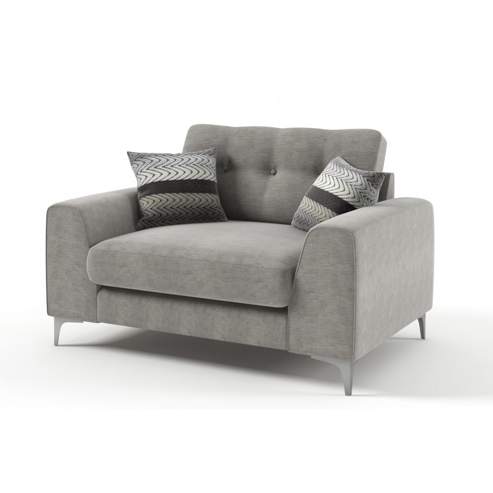 Fauteuil 1 place en tissu de qualité ERVIN, beige, Gris
