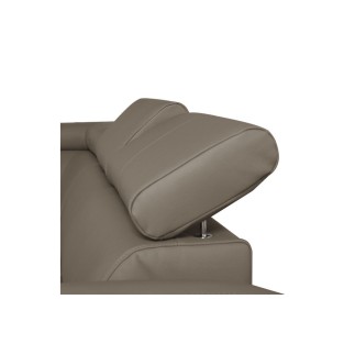 - Canapé d'angle en cuir italien de luxe 7/8 places ASTOVIA, taupe, angle gauche