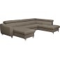 Canapé d'angle en cuir italien de luxe 7/8 places ASTOVIA, taupe, angle droit