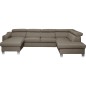 Canapé d'angle en cuir italien de luxe 7/8 places ASTOVIA, taupe, angle droit