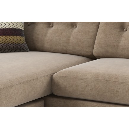 Canapé d'angle en tissu de qualité ERVIN, beige, angle gauche
