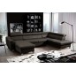 Canapé d'angle en cuir italien de luxe 7/8 places ASTOVIA, chocolat, angle droit