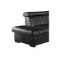 Canapé d'angle en cuir italien de luxe 5/6 places TONUS, noir, angle gauche