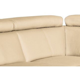 - Canapé d'angle en cuir italien de luxe 5/6 places TONUS, beige, angle gauche