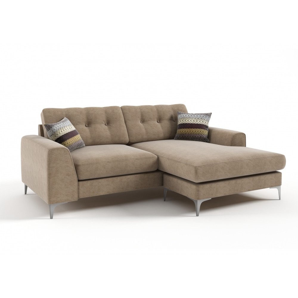 Canapé d'angle en tissu de qualité ERVIN, beige, angle droit