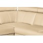Canapé d'angle en cuir italien de luxe 5/6 places TONUS, beige, angle droit