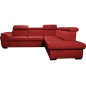 Canapé d'angle en cuir italien de luxe 5/6 places TONUS, rouge, angle droit