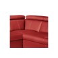 Canapé d'angle en cuir italien de luxe 5/6 places TONUS, rouge, angle droit