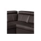 Canapé d'angle en cuir italien de luxe 5/6 places TONUS, chocolat, angle droit