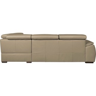 Canapé d'angle en 100% cuir de luxe italien , 5/6 places CITIBEST, couleur beige, angle droit