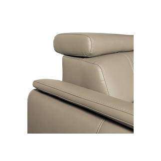Canapé d'angle en 100% cuir de luxe italien , 5/6 places CITIBEST, couleur beige, angle droit