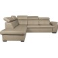 - Canapé d'angle en 100% cuir de luxe italien , 5/6 places CITIBEST, couleur beige, angle gauche