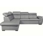 - Canapé d'angle en 100% cuir de luxe italien , 5/6 places CITIBEST, couleur gris clair angle gauche