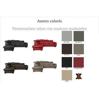 - Canapé d'angle en 100% cuir de luxe italien , 5/6 places CITIBEST, couleur personnalisée, angle gauche