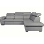 Canapé d'angle en 100% cuir de luxe italien , 5/6 places CITIBEST, couleur gris clair, angle droit